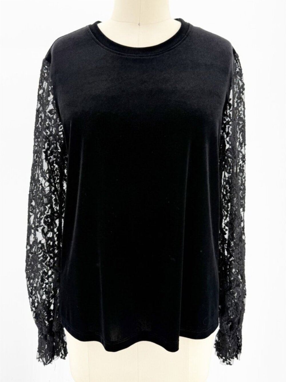 Southcott Velvet Top Lace Sleeves Sz 2/M Whimsigoth Fairy Grunge - Picture 2 of 9